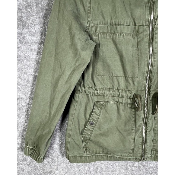 Old Navy Long Sleeve Utility Cargo Field Jacket Womens Small Green Pockets Zip - Picture 9 of 16